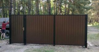 Купить распашные ворота из профнастила Ленинск-Кузнецкий, цена от 2707 руб.